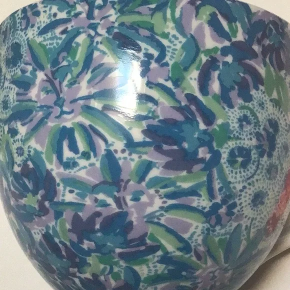 Lily Pulitzer Blue Purple Green Floral Gilt Gold Handle Large Tea Coffee Cup - Picture 8 of 10